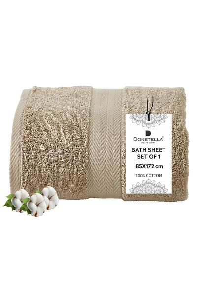 Donetella 1 - Pcs Premium Bath Sheet (85x172cm ) 600 GSM 100% Combed Cotton