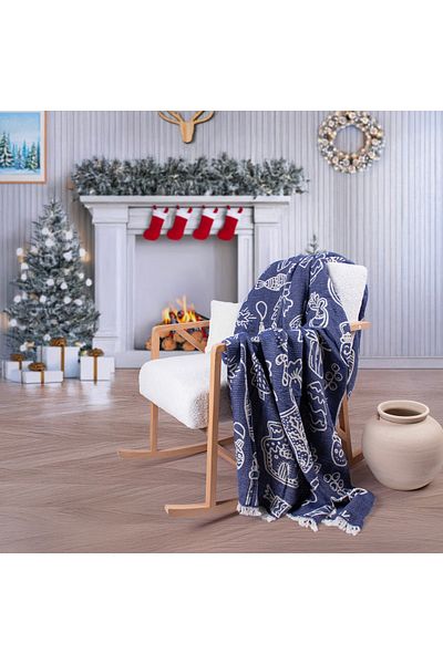 Befera Design Single 4-Layer Muslin Pique - 100% Cotton Jacquard Bedspread Tv Blanket 140X200 Christmas
