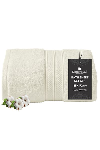 Donetella 1 - Pcs Premium Bath Sheet (85x172cm ) 600 GSM 100% Combed Cotton