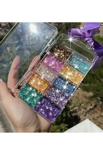 hbtasarim Makeup Glitter for Face, Hair and Body - Gliter Effect
