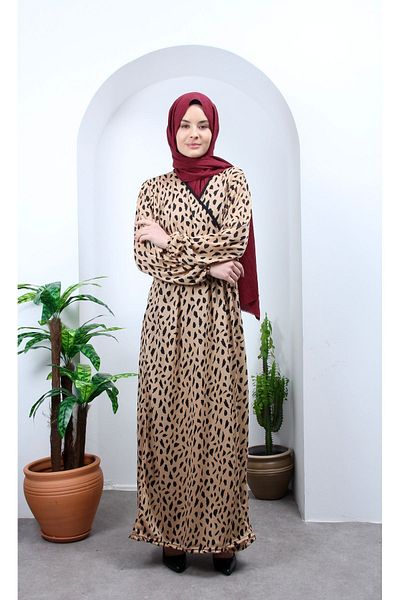 Kutay Collection Rochie de rugăciune din bumbac pentru femei - sezonieră, cu cravată laterală