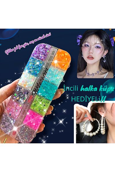 hbtasarim Easy Version Eyeshadow & Multi-Shaped Face with Stars - Hair and Body
