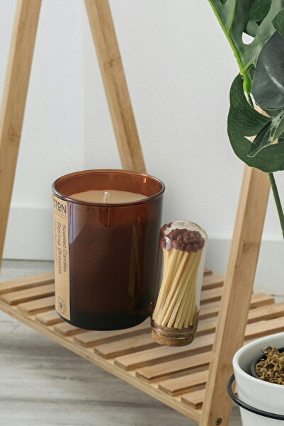 STON Premium Kahve Cam Mum & Kibrit hediyeli  / 8,8x7,3 cm