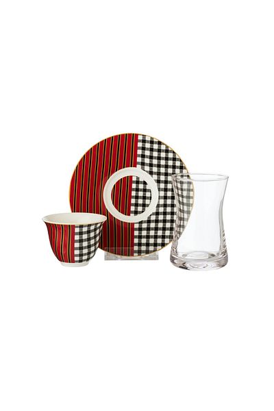 Dania 18 Piece Tea and Coffee Cup Set Classic Graphics