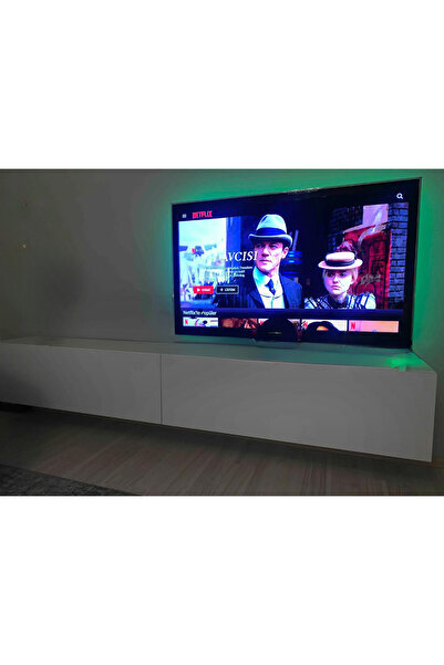 MAC DİZAYN Adresan Tv Ünitesi Tv Sehpası Parlak Beyaz Mdf 200 Cm