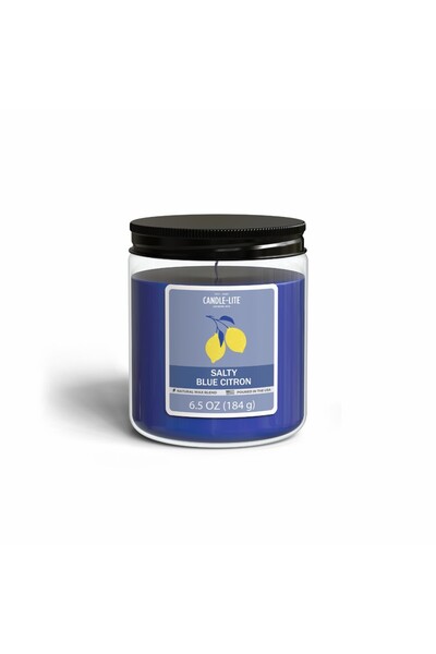 Candle-Lite 6.5 أونصة يوميًا مع غطاء لولبي بنكهة الليمون الأزرق المالح