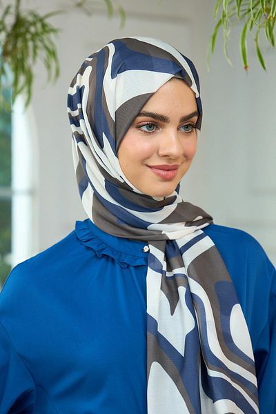 İpekhan Μαλακό σάλι Navy Blue Dark Mink Summer Sparkle Collection - 3044-03