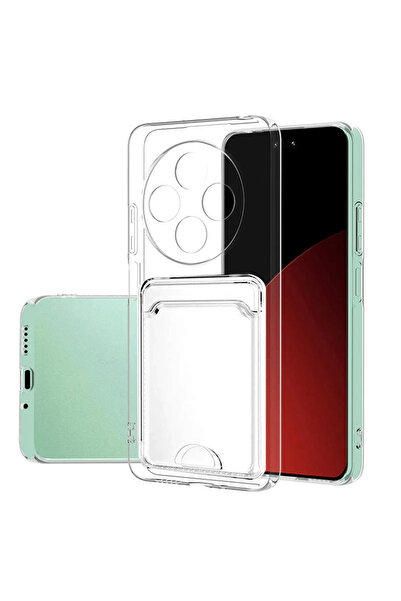 Newon حافظة هاتف شاومي ريدمي 14C شفافة مع حامل بطاقة