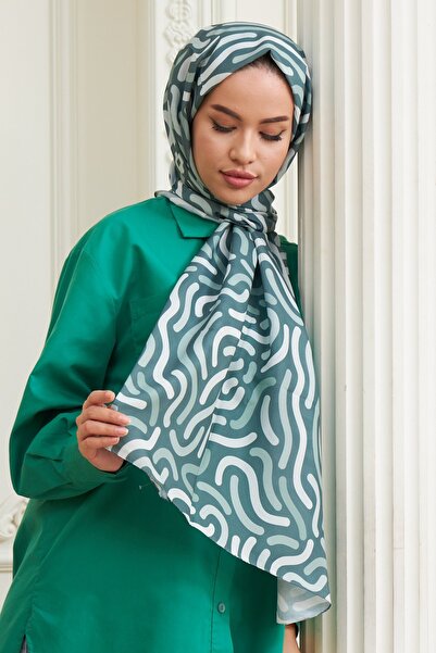 İpekhan Σπιράλ βαμβακερό σάλι βισκόζης πράσινο