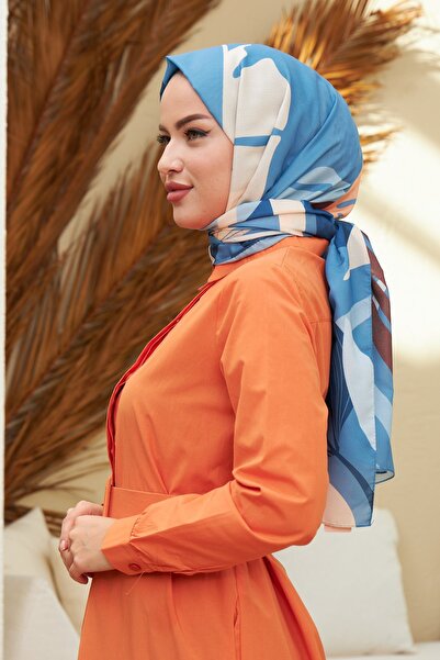 İpekhan Σάλι βισκόζης από βαμβάκι Indigo Hawaiian