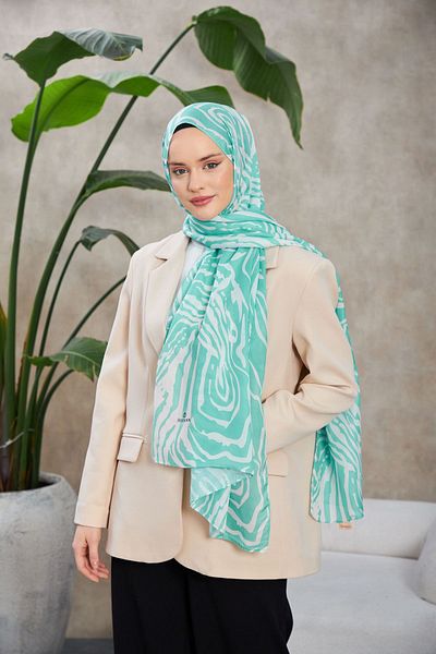 İpekhan Ethnic Galaxy Soft Shawl Turquoise Green 3042-09