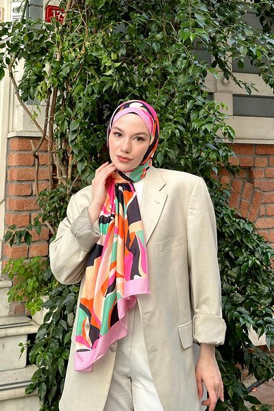 İpekhan Nature Lilyum Soft Shawl Beige Purple 3036-14