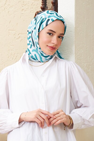 İpekhan Şal din viscoză din bumbac spiralat turcoaz