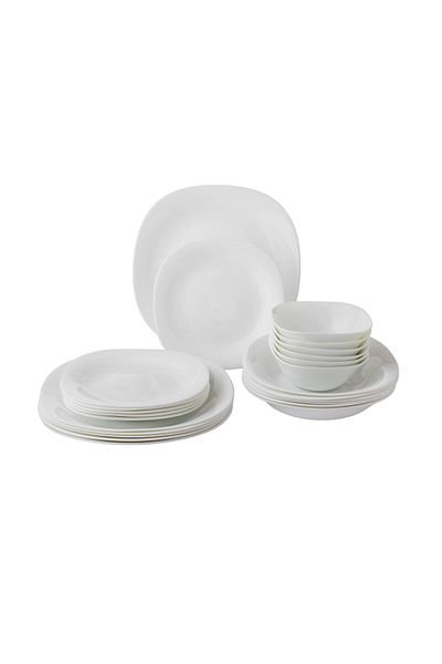 Dania Arcopal Luxury White Square Dinner Set 24 Pieces 6 Persons
