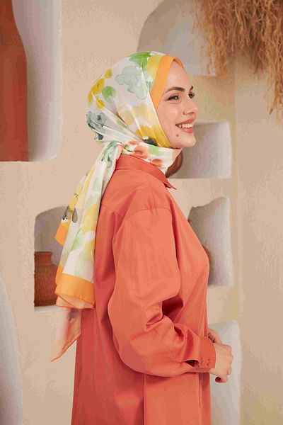 İpekhan Comfort Flowers Shawl Melon 3027-01
