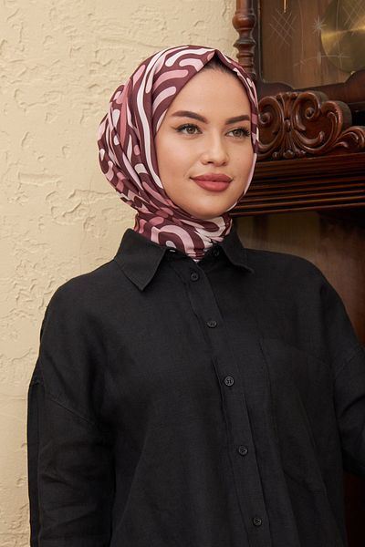 İpekhan Spiral Cotton Viscose Shawl Claret Red