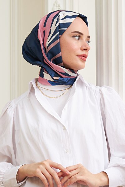 İpekhan Βαμβακερό σάλι βισκόζης Navy Blue Hawaii