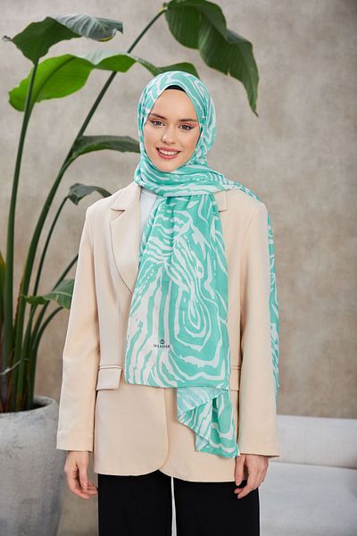 İpekhan Ethnic Galaxy Soft Shawl Turquoise Green 3042-09