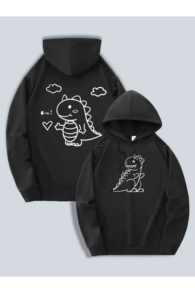 Tarzsokak Siyah Kapşonlu Sweatshirt Çift Sevgili Kombinleri Couple Clothing