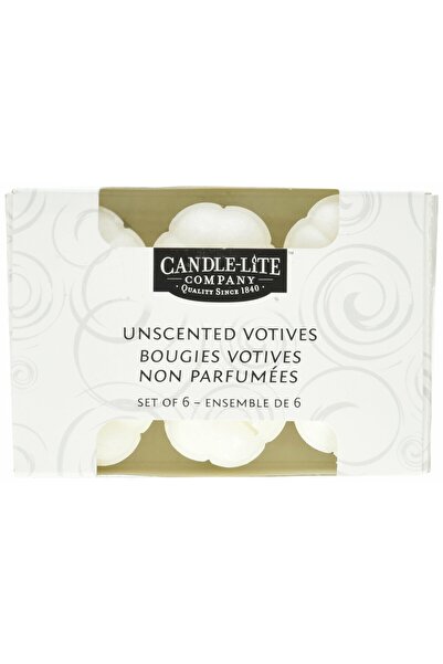 Candle-Lite شموع بيضاء غير معطرة، 6 قطع، شموع بدون رائحة للحاملات والديكور