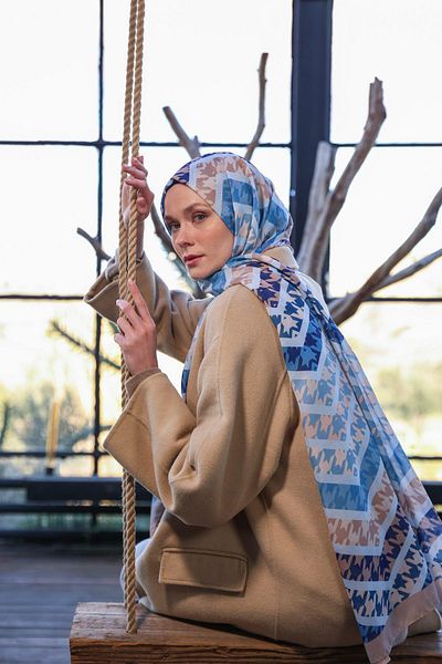 İpekhan Boheme Collection Μαλακό Σάλι Mink Blue 3043-10