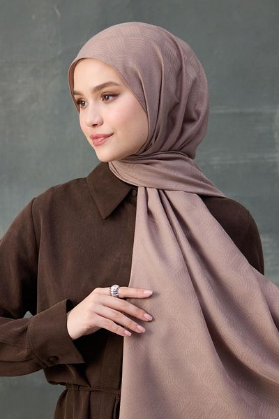 İpekhan Σάλι Mink Jacquard - Μοτίβο κυμάτων, Sweet Cotton 8010-23