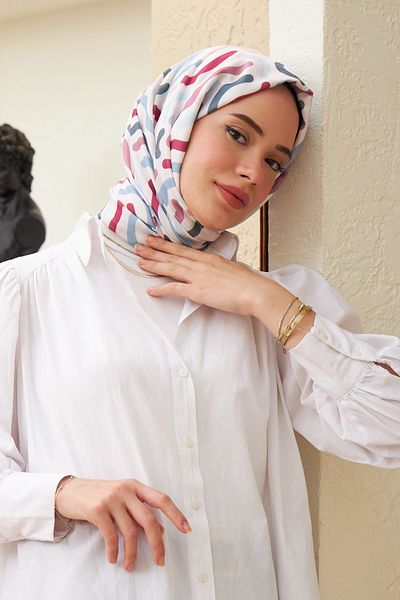 İpekhan Spiral Cotton Viscose Shawl Powder Pink