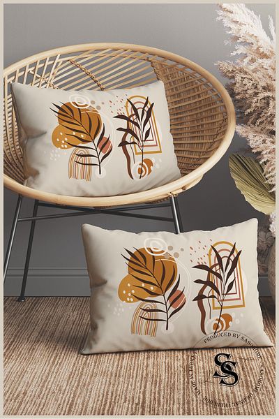 SasoHome Bohemian Wall Paintings Leaves Pattern 2 τεμαχίων Ορθογώνια μαξιλαροθήκη ριχτάρι