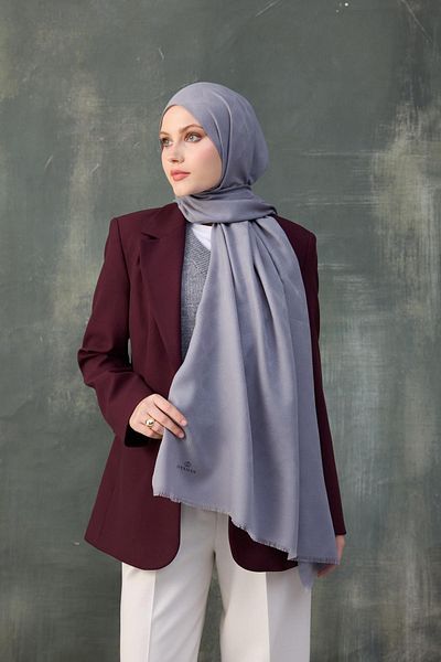 İpekhan Fendi Pattern Βαμβακερό Ζακάρ Σάλι Λεβάντα Γκρι 8009-04