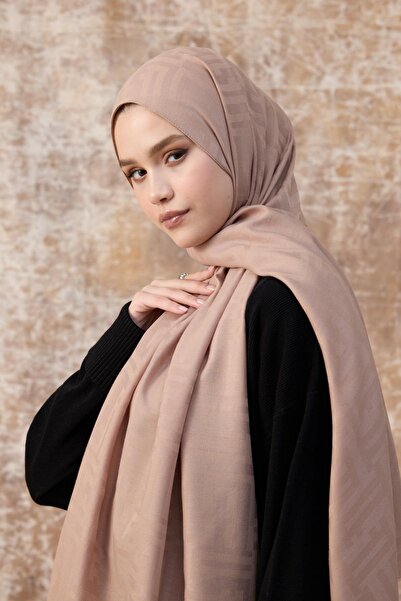 İpekhan Σάλι Fendi Pattern Cotton Jacquard Sweet Mink 8009-23