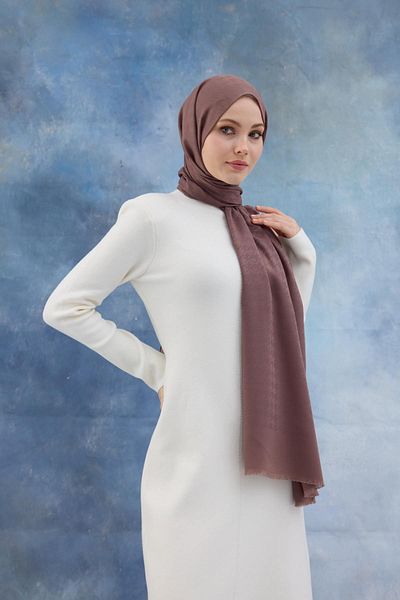 İpekhan Σάλι με βαμβακερό ζακάρ σχέδιο Houndstooth - Dusty Rose, Μοντέλο 8011-01