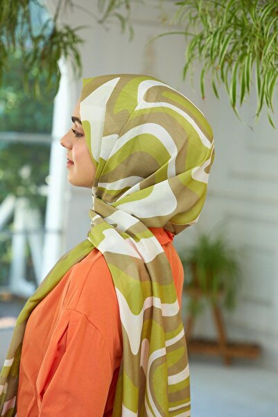 İpekhan Summer Sparkle Collection Soft Shawl Khaki Brown 3044-12