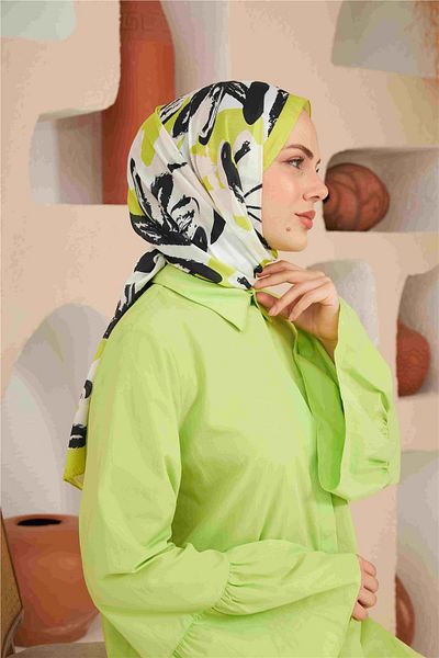 İpekhan Comfort Arya Shawl Black Green 3028-08