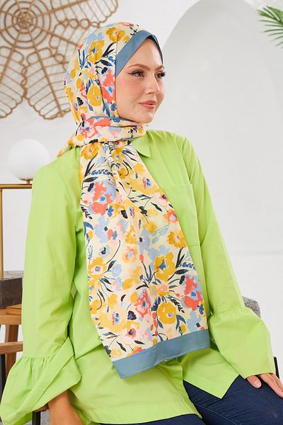 İpekhan Ατσάλι Blue Nature Pinkly Soft Shawl - 3031-14