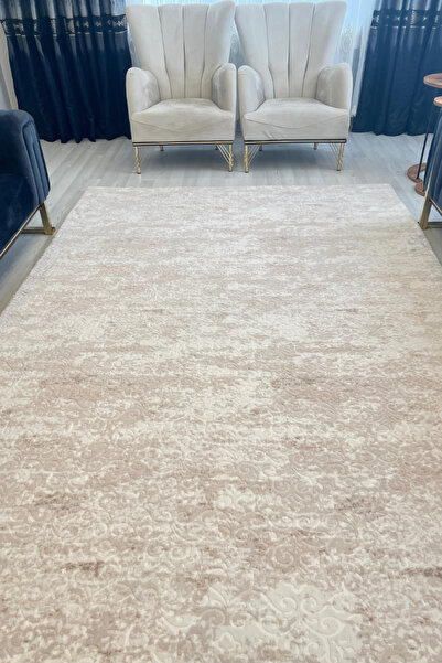 Armada Halı Örtüsü LASTİKSİZ Bej Embos Desen