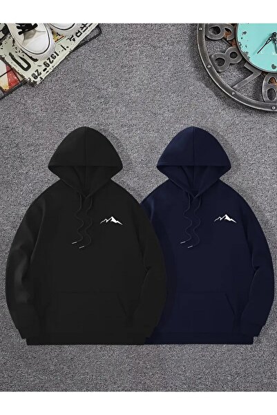 Tarzsokak Hanorac negru cu glugă - Combinații de îmbrăcăminte pentru cupluri