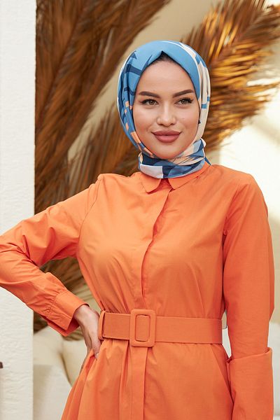 İpekhan Indigo Hawaiian Cotton Viscose Shawl