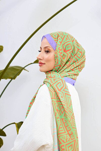 İpekhan Colorday Pure Soft Green Pink Shawl - 3040-17
