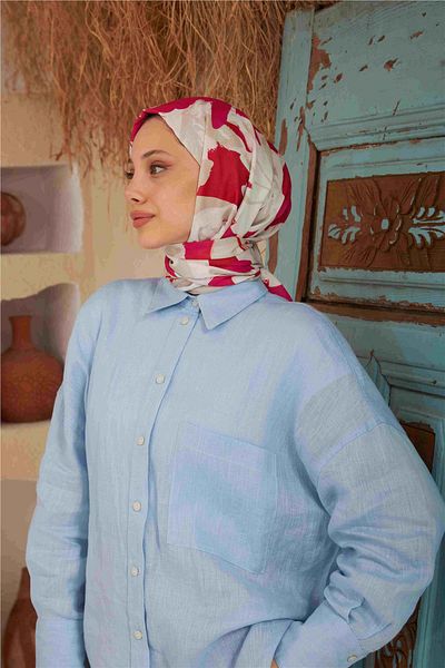 İpekhan Comfort Arya Shawl Cream Cherry Pink 3028-13