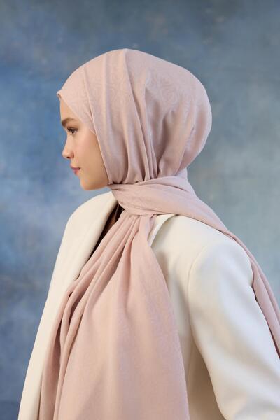 İpekhan Σάλι ζακάρ από βαμβακερό λογότυπο Dusty Pink - 8008-21