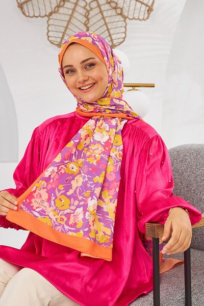 İpekhan Nature Pinkly Soft Shawl Orange 3031-03