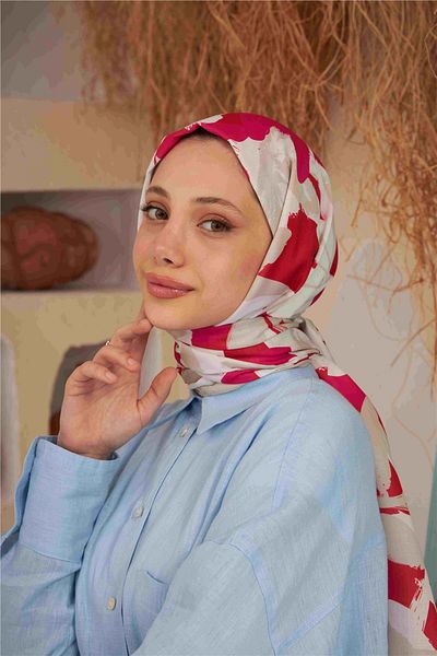 İpekhan Comfort Arya Shawl Cream Cherry Pink 3028-13