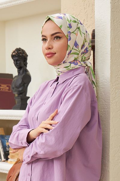 İpekhan Petunya Cotton Viscose Shawl Purple