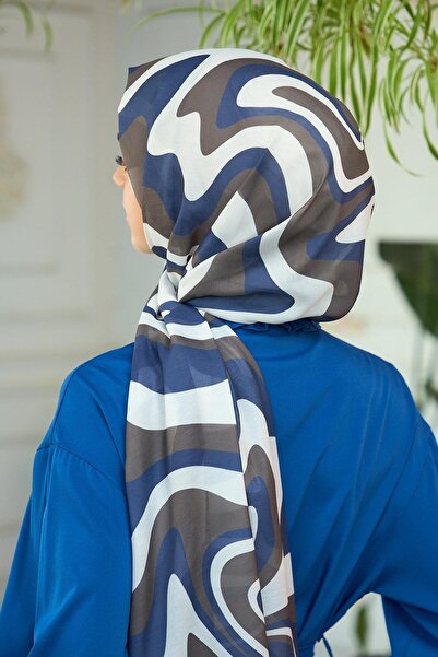 İpekhan Μαλακό σάλι Navy Blue Dark Mink Summer Sparkle Collection - 3044-03