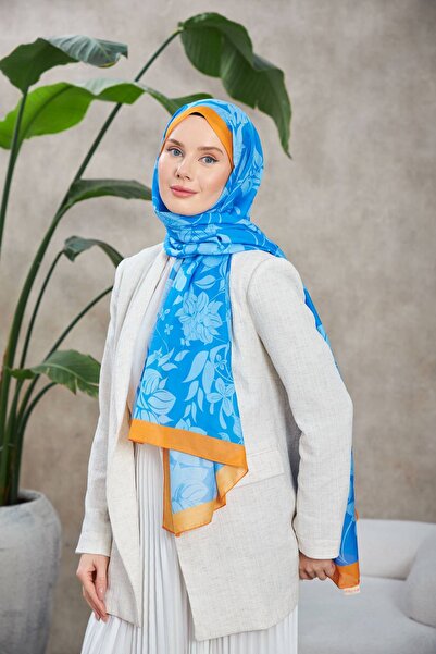 İpekhan Şal moale Nature Fulya Blue Altuni 3041-03