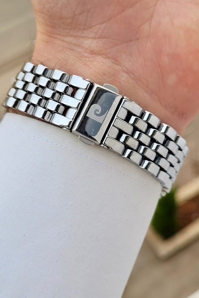 Pierre Cardin Kadranı Siyah Kordonu Metalik Renk 2 Yıl Garantili 44 mm Erkek Kol Saati