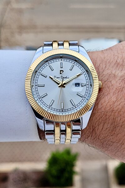 Pierre Cardin Sarı Gümüş Renk 24 Ay Garantili 44 mm Erkek Kol Saati