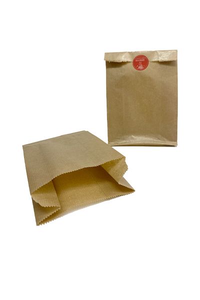OLİ Art 12x20cm Kraft Closed Paper Bag - 50 Pieces Side Gusset Packaging Package