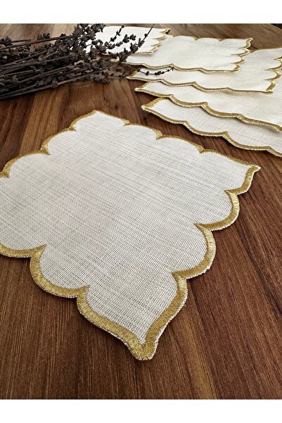NURHAN HOME COLLECTION 6 Adet Kubbe Desenli Kokteyl Sunum Peçetesi