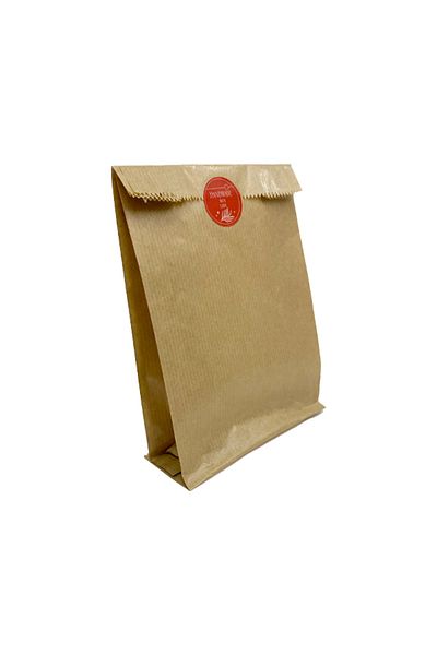 OLİ Art 12x20cm Kraft Closed Paper Bag - 250 Pieces, Side Gusset Packaging, Gift Package